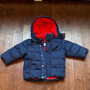 GAP Kids Navy and Red Puffer Jacket